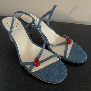 Dolce Vita X For Love & Lemons Cerise Heels in Blue Denim